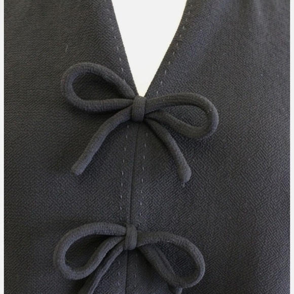 J Crew Black Bow Dress Size 8 - Picture 8 of 15